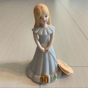 Growing Up Birthday Girls Age 10 Enesco Blonde Figurine 5.5 in Collectible
